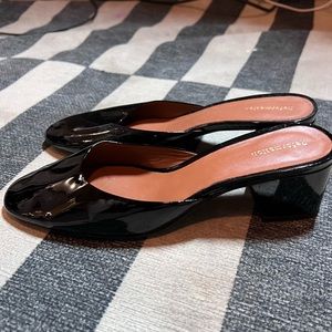 Reformation Black Block Heel Mule